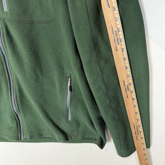 L.L.Bean Sweatshirt Mens Large Green Slightly Fitted Fleece Full Zip Mock Neck - Picture 8 of 10